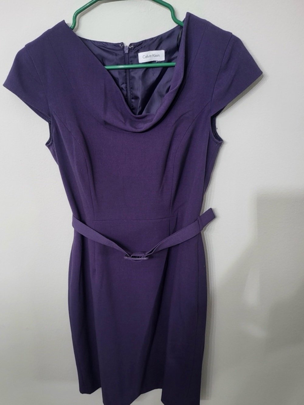 Women’s Calvin Klein Purple Belted Sheath Dress Size Small (est size)